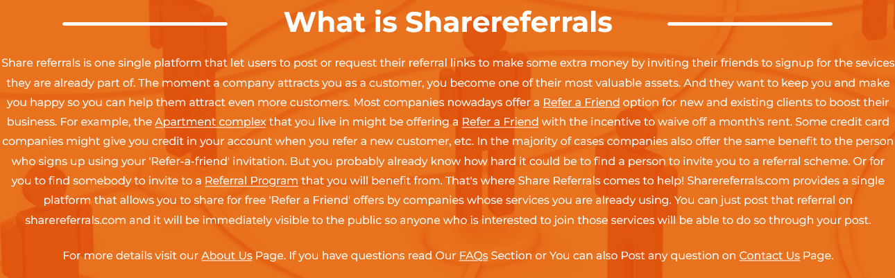 Share Referrals Find Referral links Post Referral links